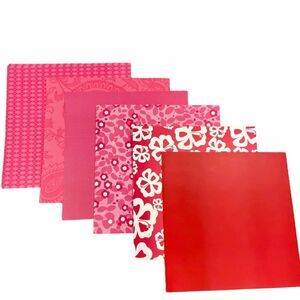 Red and Pink Scrapbook Paper 12" x 12" 6 Different Designs